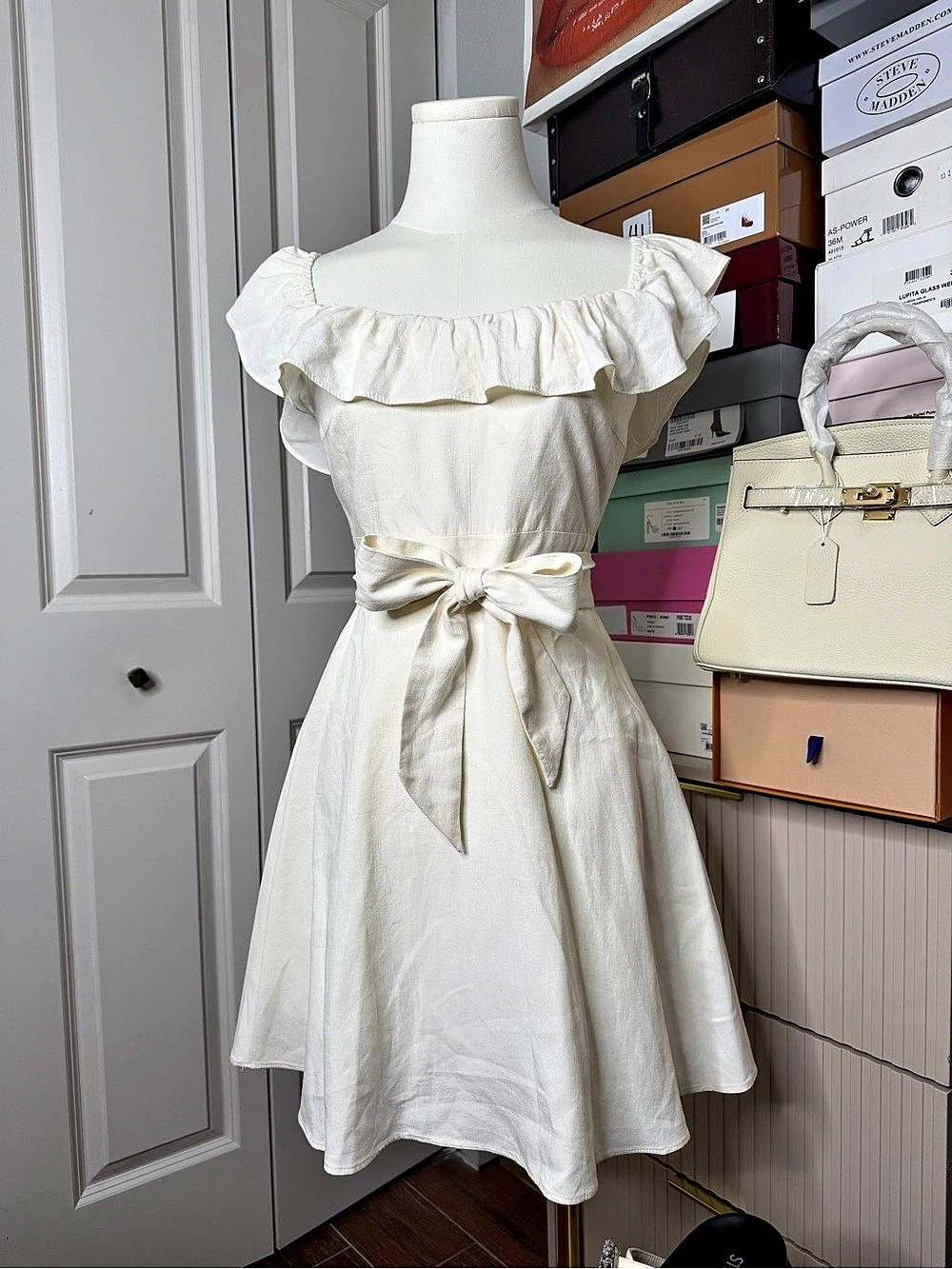 Zara White Ruffle Mini Dress